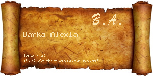 Barka Alexia névjegykártya